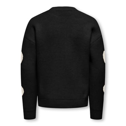 ONLY KOGNAJA L/S FLOWER PULLOVER KNT Meisjes Trui - Black Birch Hearts