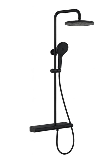 LINEA UNO - Stenvik - Mat zwart - Piano button - Doucheset opbouw - - 201384