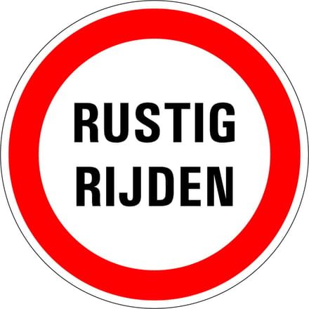 Rustig rijden sticker 100 mm