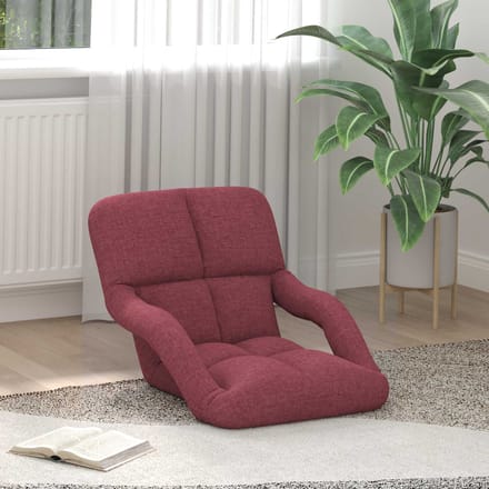vidaXL - Verstelbare - Vloerstoel - met - Armleuning - 5 - Posities - Wijnrood - Stof