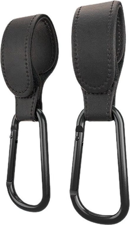Kinderwagen Tassen haakjes - Set van 2 - Extra Stevig - Buggy Haakjes - Zwart