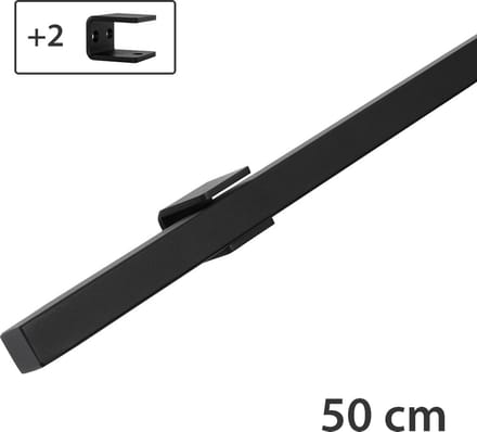 IVOL Design Trapleuning Zwart - Vierkant - 50 cm met 2 houders