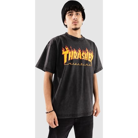 Thrasher Flame Vintage T-Shirt zwart