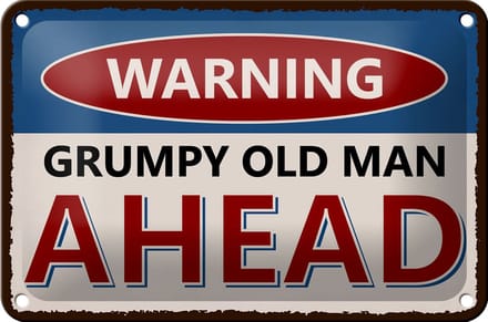 Blechschild Spruch 18x12cm Warning grumpy old man ahead