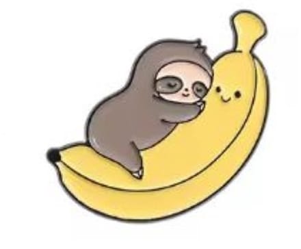Pin Broche - enamel pin - kledingspeld - Luiaard banaan
