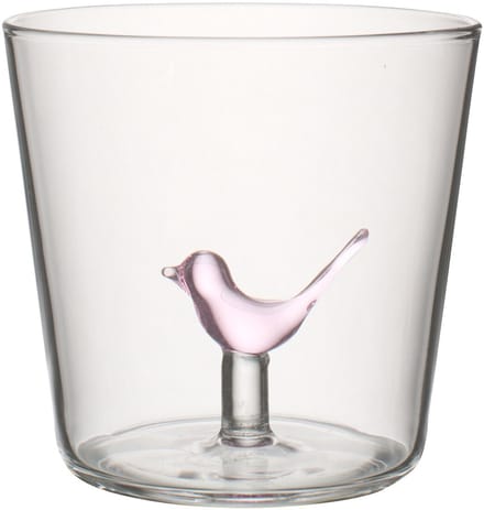 J-Line glas Vogel - glas - roze/transparant