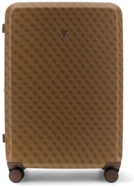 GUESS trolley Latona 28 In 8-Wheeler Exp Latte Logo Lichtbruin 76cm