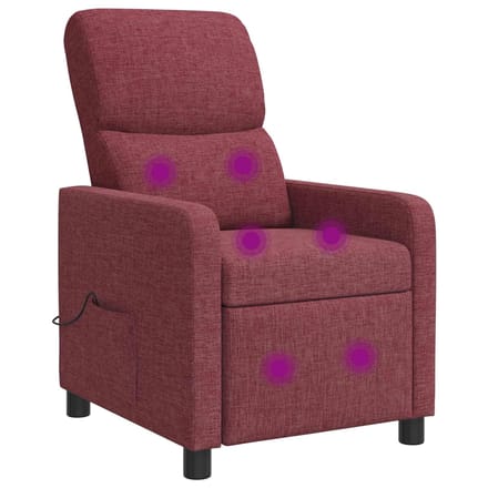 vidaXL - Massage - Relaxstoel - Wijnrood - Polyester