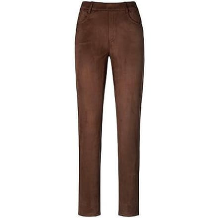 Broek zonder sluiting pasvorm Sylvia Van Peter Hahn bruin