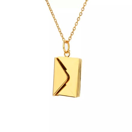 Despora Ketting Envelop i Love you - Vrouw RVS - Goudkleurig