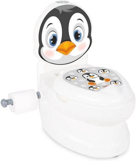 Pilsan Potty Penguin 07565, muziek, licht, toiletpapierhouder, deksel, wit