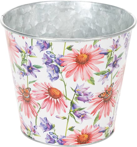Bloempot, lentedecoratie, plantenbak, metaal, Ø14cm H12,5cm