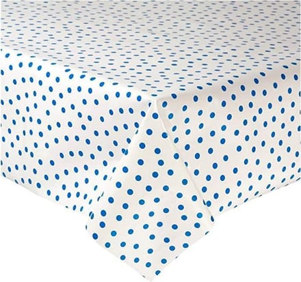 Atelier Du Baj Polka Blue Mexicaans Tafelzeil - 250 x 120 cm