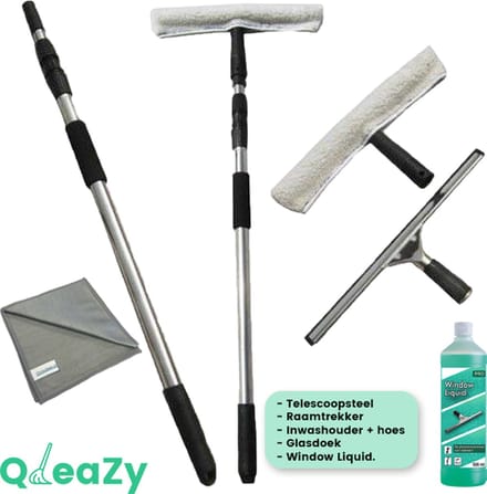 Raamwisser met telescoopsteel 4 meter - 25CM - Professionele SET met Glasdoek