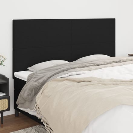 vidaXL - Hoofdbord - zwart - 180x5x118/128 - cm - stof