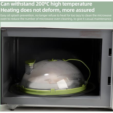 Magnetron Spatdeksel voor Eten   Transparante Magnetron Spatbeschermer Kookdeksel met Handvat   Verstelbare Stoomventilatiegaten Water injection gray