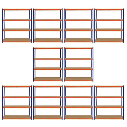 S-rax stellingkast - blauw/oranje - 180x150x50cm - 265kg per plank