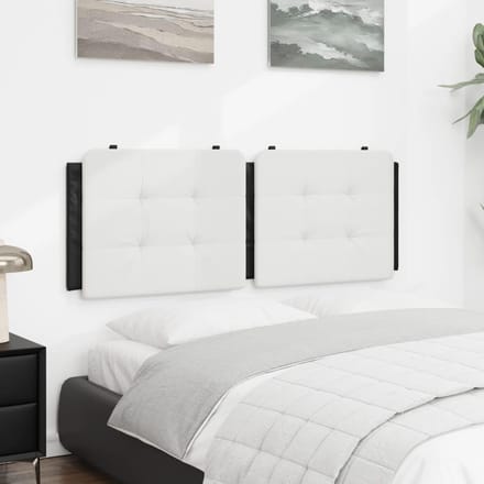 vidaXL - Hoofdbordkussen - "Zadar" - 120 - cm - kunstleer - wit - en - zwart