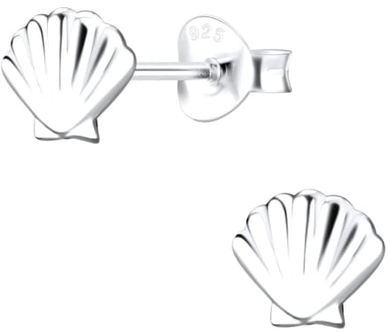 Joy|S - Zilveren schelp oorbellen - 6 x 5 mm massief - kinderoorbellen