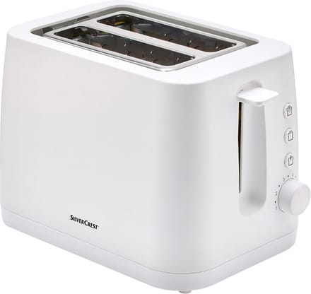 Silvercrest Broodrooster - Wit - 870W - 6-instelbare bruiningsniveaus - Ontdooifunctie - Kruimellade