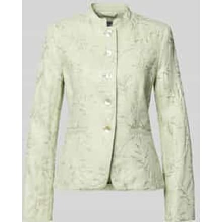 slim fit blazer met stitchings en opstaande kraag