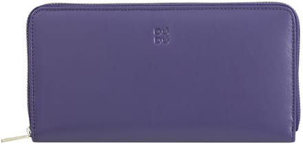 DuDu Ustica Portemonnee RFID-bescherming Leder 20 cm - Dames - Horizontaal - black-lavander