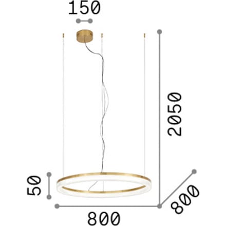 IDEAL LUX LED hanglamp Crown Ø 80 cm, wit, metaal