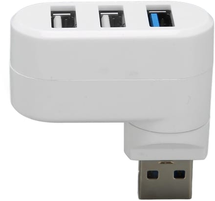 Dailygoody - USB-poortsplitter - Draaibare USB-hub - Compact en draagbaar - Wit - 3-poorts USB-hub - Geschikt voor PC, laptop en notebook