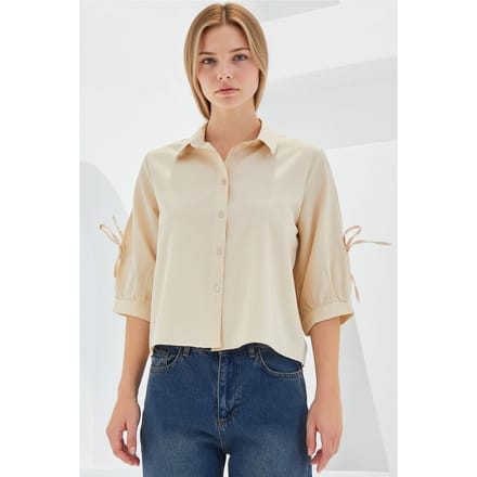 Crop Shirt met Strik