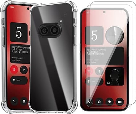 Hoesje geschikt voor Nothing Phone 2a / 2a Plus - 2x Screenprotector Glas - Shockproof Transparant
