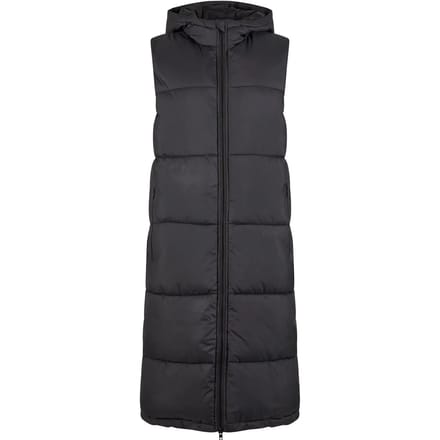 Urban Classics Ladies Long Hooded Puffer Vest Vest zwart L Polyester - Basics