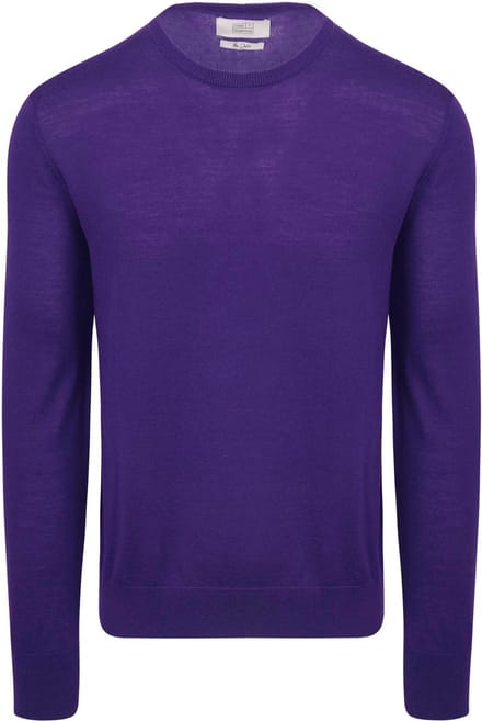 King Essentials The John Pullover Merino Paars - Maat M - Heren - Pullovers