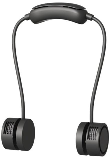 Nek Ventilator - Nekventilator - Draagbare Ventilator - Handventilator - USB Oplaadbaar - 3 Standen - Bladloos - 1600 mAh - Koelend Model - Zwart en Grijs