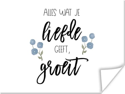 Poster Quotes - Alles wat je liefde geeft, groeit - Spreuken - 40x30 cm