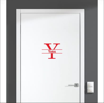 Deursticker Met Naam -  Yara - Rood