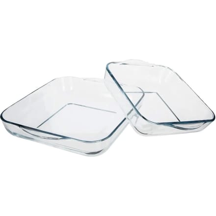 Borcam ovenschaal - 2 stuks - rechthoek - 22*26cm + 28*27cm - borcam