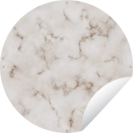 Tuincirkel Wit - Luxe - Marmer - 150x150 cm - Ronde Tuinposter - Buiten