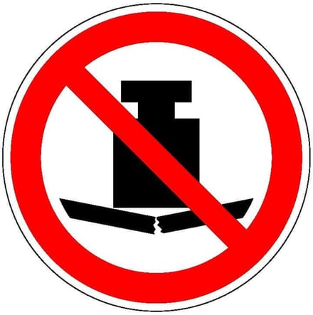 Geen zware last plaatsen sticker - ISO 7010 - P012 200 mm