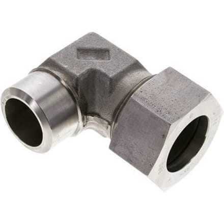 38S & 44mm RVS L-Vorm Snijringkoppeling Lasverbinding 315bar ISO 8434-1