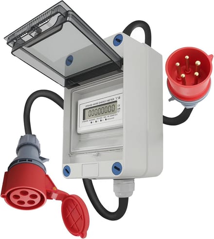 3-Fasen Stroommeter Mobiel met CEE-Stekker, 400V en MID-Keuring