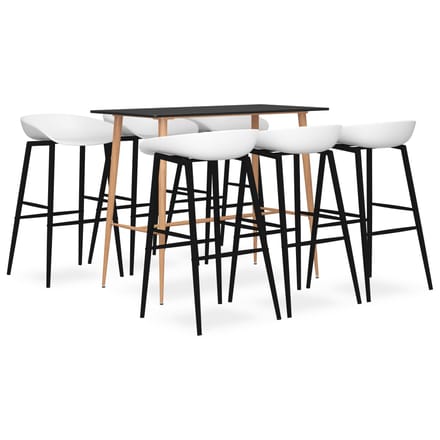 vidaXL - 7-delige - Barset - zwart - en - wit