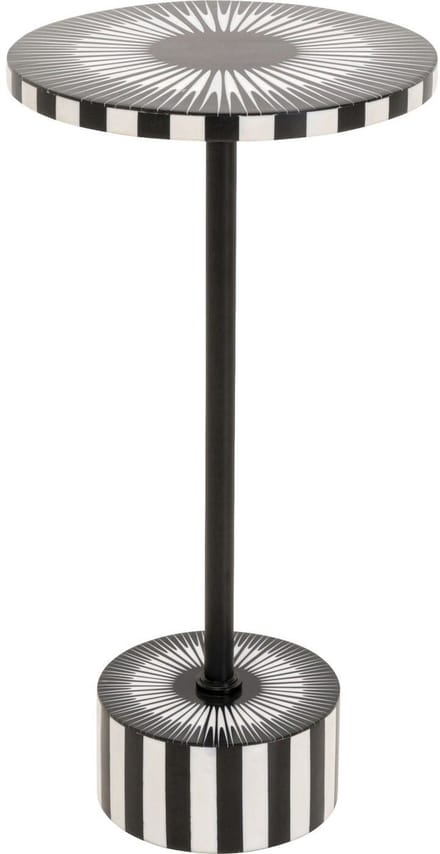 Bijzettafel Iris Ø25cm zwart en wit Kare Design