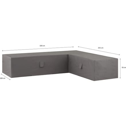 Madison Loungesethoes rechts 320x255x70 cm grijs