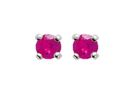 Amanto Oorbellen Dyonne Red - 925 Zilver Gerhodineerd - Rood - ∅3mm