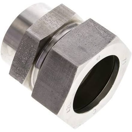 42L & 46mm RVS Rechte Snijringkoppeling Lasverbinding 160bar ISO 8434-1