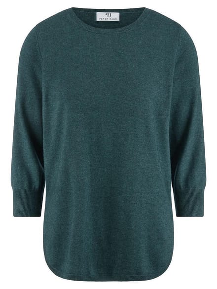 Trui ronde hals en 3/4-mouwen Van Peter Hahn turquoise