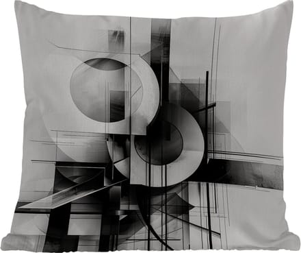 Tuinkussen - Abstract - Kunst - Modern - Zwart wit - 40x40 cm - Weerbestendig