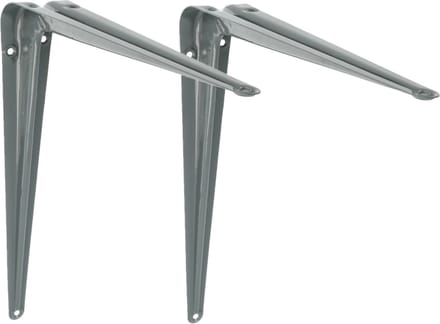 AMIG Plankdrager/planksteun van metaal - 2x - gelakt grijs - H450 x B400 mm
