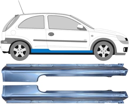 Volledige dorpel voor Opel Corsa C 2000-2010 / Links + Rechts / Set