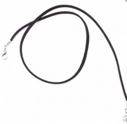 Zwart Suede koorketting 65 cm - Charme Bijoux